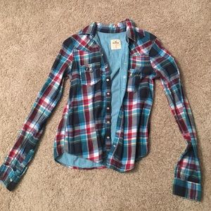 Women's Hollister snap-up flannel