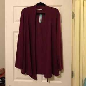 Burgundy cardigan. Brand Hawthorn. Size XL