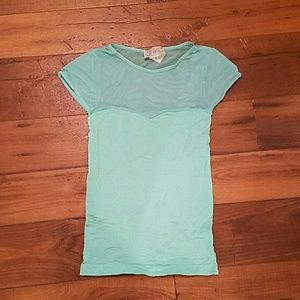 Mesh cutout sweetheart neckline mint green