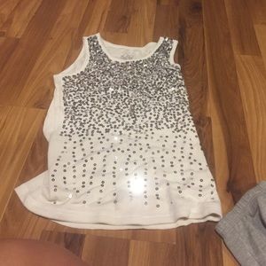 Justice white sequence tank top size 12