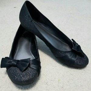 Fergalicious- Black Glitter Ballet Flats