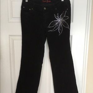 Vintage Jeans Boot Cut Corduroy black jeans Embellished Jeans Stretchy Cotton