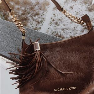 Michael Kors small leather Bedford tassel crossbag