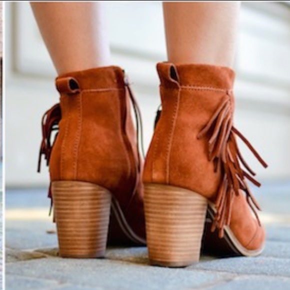TOMS Shoes - Toms Fringe Ankle Boots Booties Suede New 9