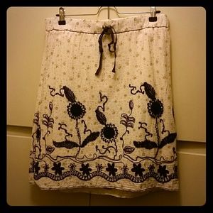 Studio M Light Tan skirt with Brown crochet detail