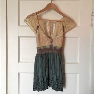 Free People multi-fabric top