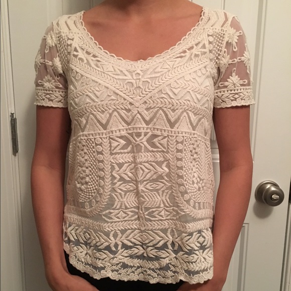 Anthropologie Tops - Anthropologie lace blouse by Meadow Rue
