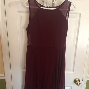 Burgundy high low dress