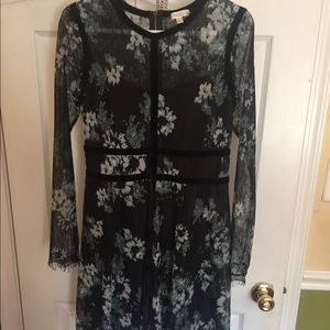 floral lace design mini dress