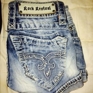 Rock revival jean shorts
