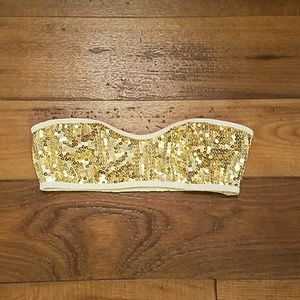 Sexy gold sequin bandeau NWOT