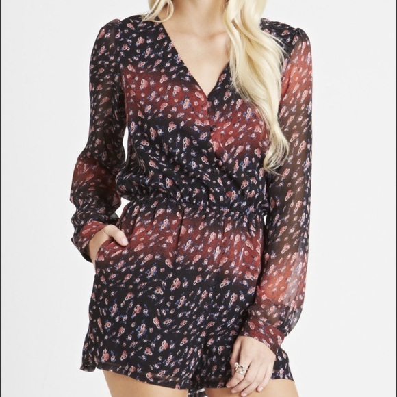 BCBGeneration Flower Print Romper NWT