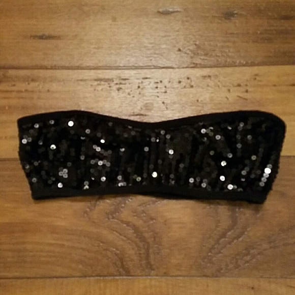 Sexy black sequin bandeau NWOT