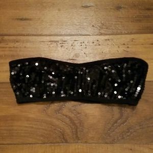 Sexy black sequin bandeau NWOT