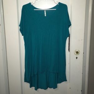 Teal High-Low Comfort T-Shirt Dress