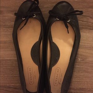 Coach Black Canvas Flats
