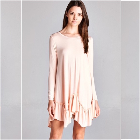 ❤ONE LEFT❤ "Take Me Away" Blush Ruffle Tunic - Picture 4 of 4