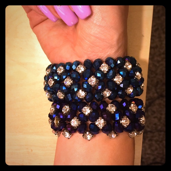Beautiful sparkling blue and purple bracelet set