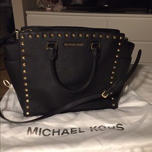 Black Studded Michael Kors Large Selma