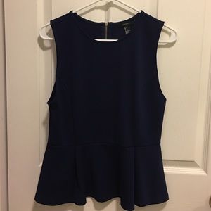 Navy blue peplum top