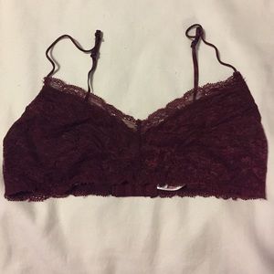 Urban outfitters maroon laced bralet