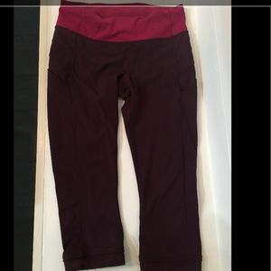 Maroon lululemon Crops