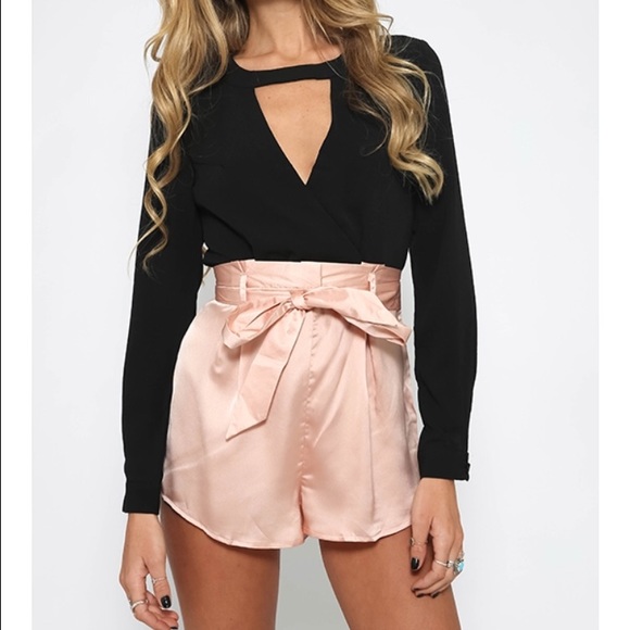 Sabo Skirt Dresses & Skirts - Peppermayo // Black and Pink Silk Romper