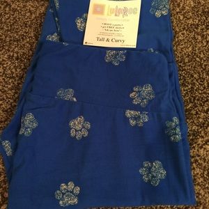 Lularoe TC paw prints unicorn leggings