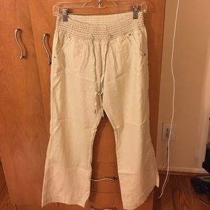 Cream linen pants