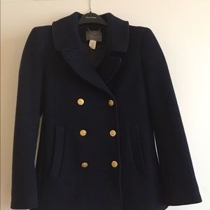 J. Crew stadium cloth peacoat sz 10 navy