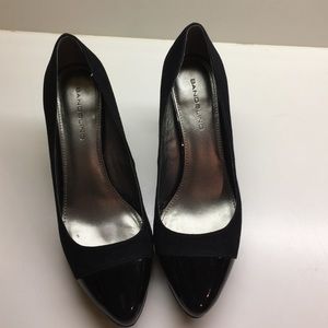 Bandolino black suede and patent heels worn once