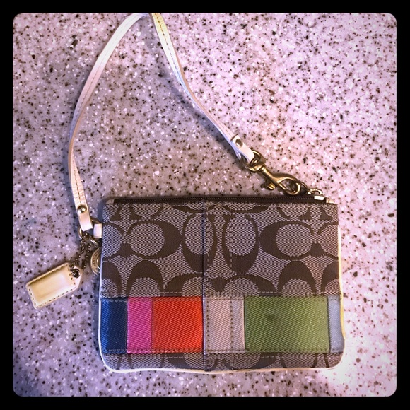 Coach multicolored wristlet