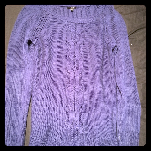 Chunky knit navy blue pullover sweater oversized