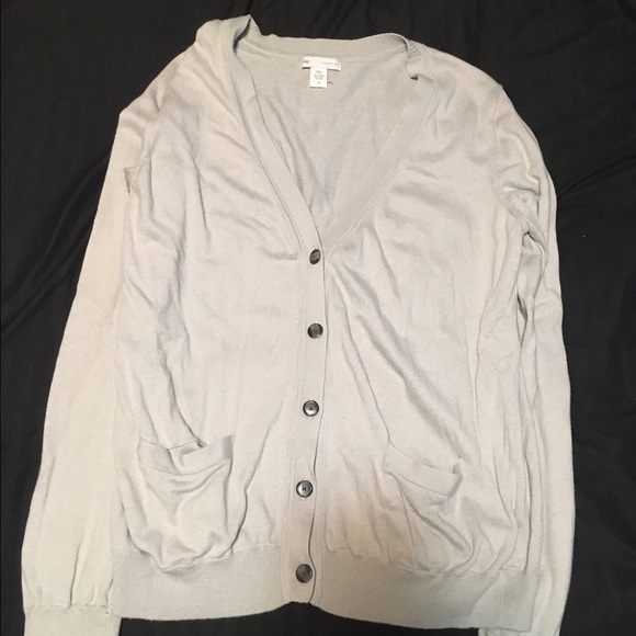 Light gray button up cardigan Gap