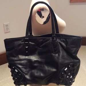 Authentic Burberry studded leather tote handbag
