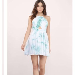 Green/White Dye Skater Dress