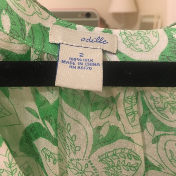 Green and cream Anthropologie Blouse - Picture 2 of 4