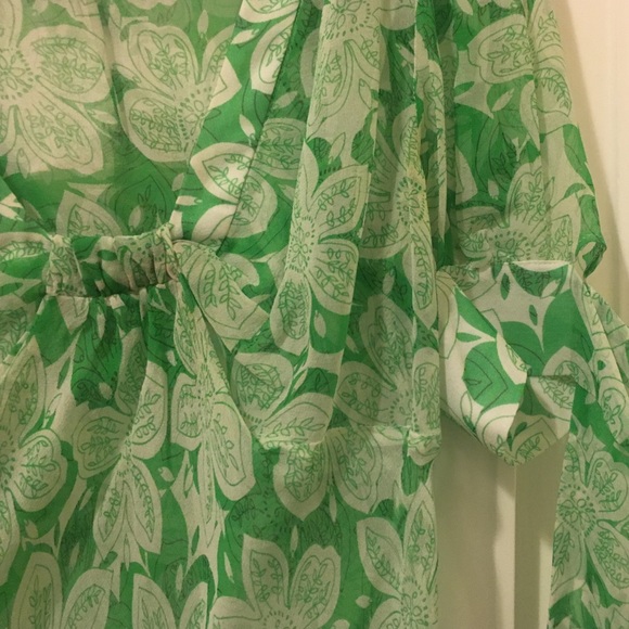 Green and cream Anthropologie Blouse - Picture 3 of 4