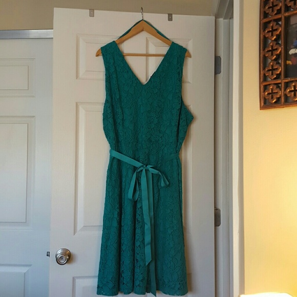 lane bryant teal dress