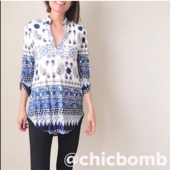 Clearance Hampton blue tunic top. ON SALE - Picture 4 of 4