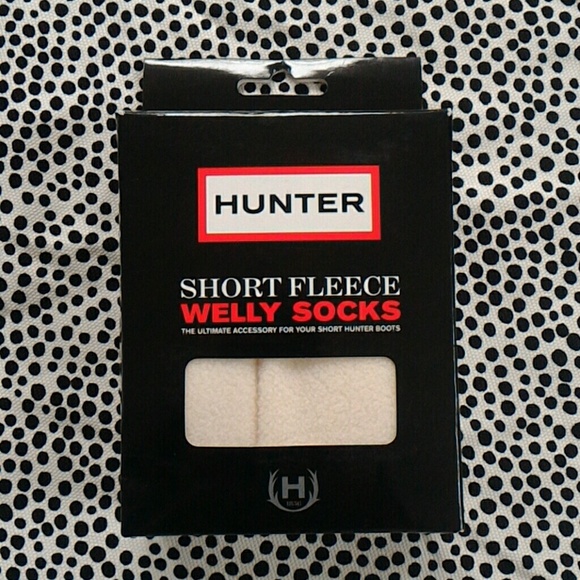 Hunter Short Fleece Welly Socks in Cream