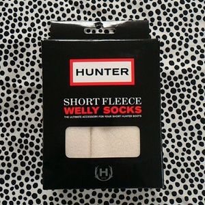 Hunter Short Fleece Welly Socks in Cream