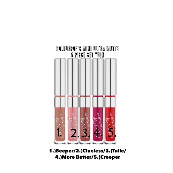 💋/COLOURPOP's/5 Piece Ultra MATTE /Mini's
