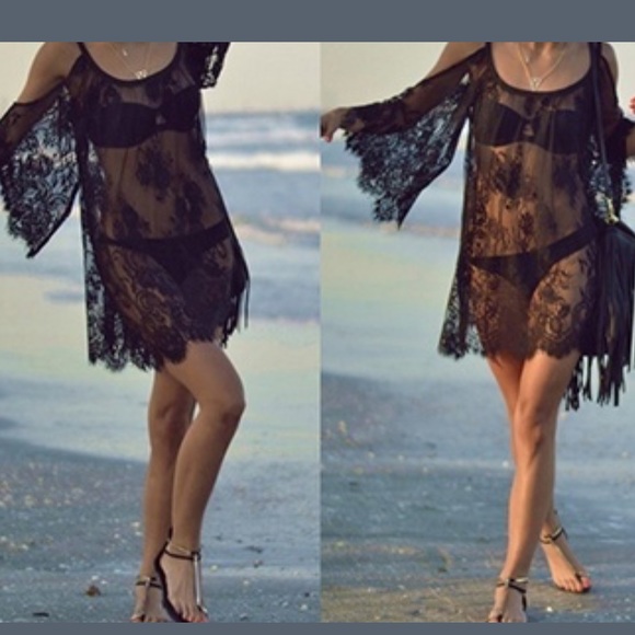 Vintage floral mini dress cover-up - Picture 4 of 7