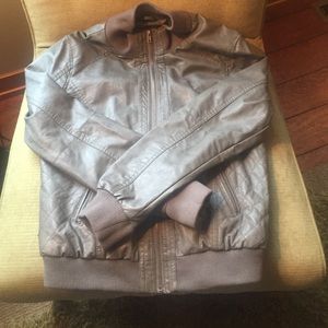 "leather" style jacket