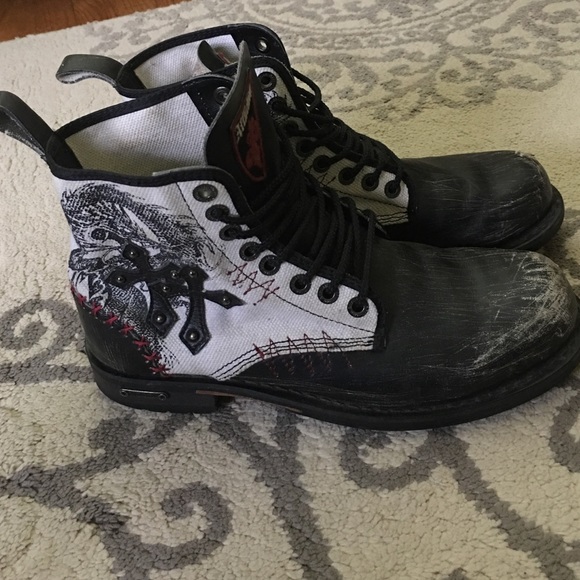 Affliction Shoes Mens Affliction Dragon Black Distressed