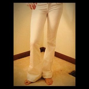 J Brand White Flare Pants