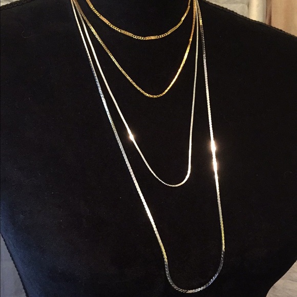 HOLD❤️4 vintage chain necklaces New high shine - Picture 2 of 4