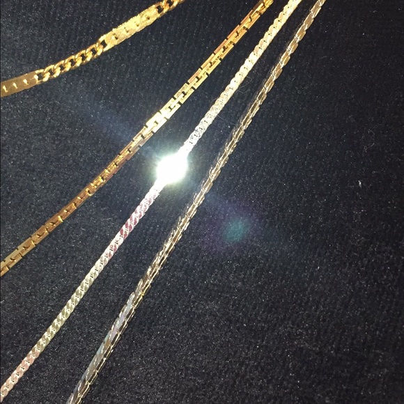 HOLD❤️4 vintage chain necklaces New high shine - Picture 3 of 4