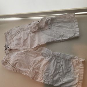 Boys white long cargo shorts